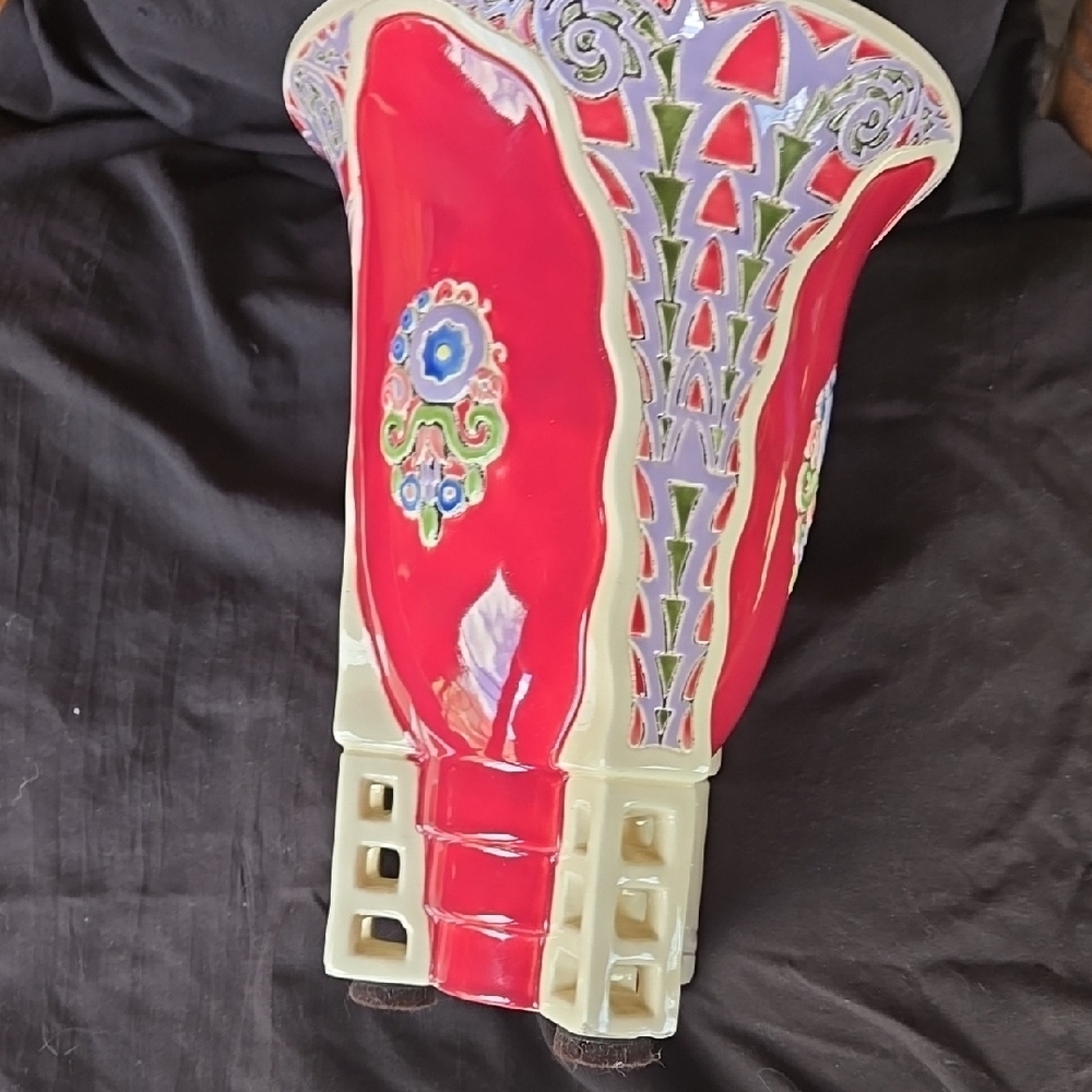 Artistic Red Ceramic Vase